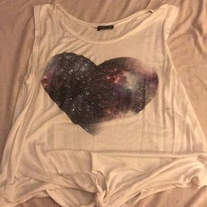 Wet Seal Galaxy Heart Tank Top